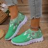 2025 autumn new foreign trade large size women's shoes breathable fly-woven shoes round head European and American casual fashion single shoes women