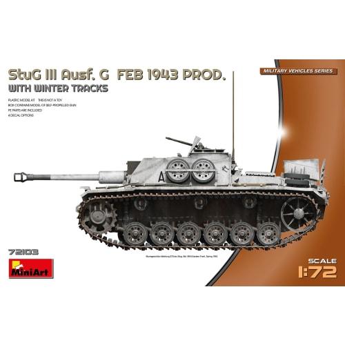 Miniart 1/72 Scale German Sturmgesch?tz III Ausf. G, Manufactured In February 1943 with Winter Tracks, Plastic Model Kit, Model MA72103
