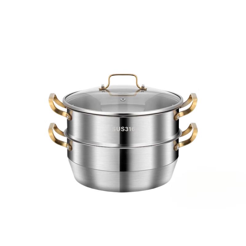 Pánev 30 cm 316 Nerezová ocel 2patrový parní hrnec