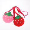 Cartoon Strawberry Plush Crossbody Bag Cute Strawberry Shoulder Bag Phone Bag Coin Pouch Wallet For Kid Adults Gift