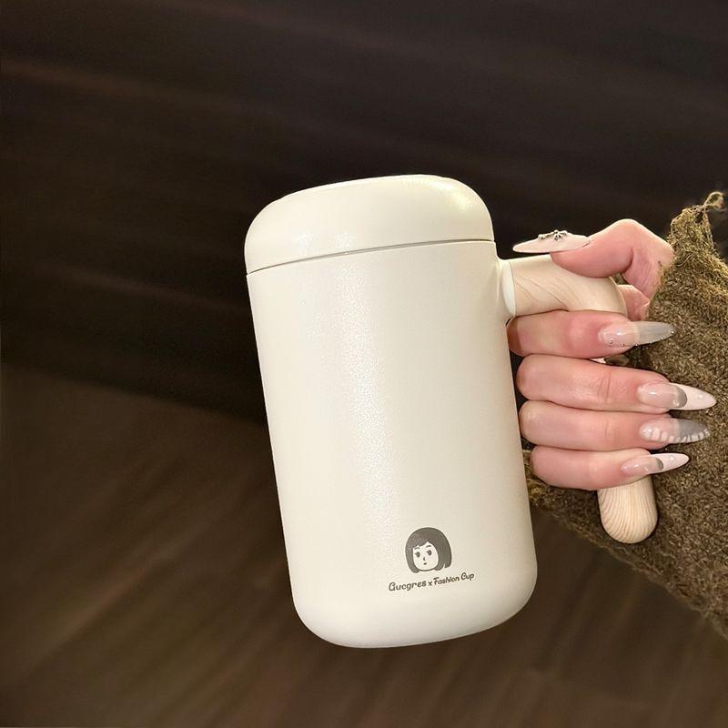 

Термос-кружка для девочек большой вместимости, чашка с ручкой, офисная, бытовая, из нержавеющей стали, для воды 420ml