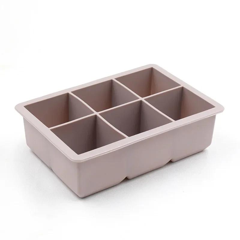 Silicone Ice Cube Mold 3 Color Big Grid Ice Cube Maker Flexible Silicone Ice Cube Tray with Lid Kitchen Gadgets and Accessories