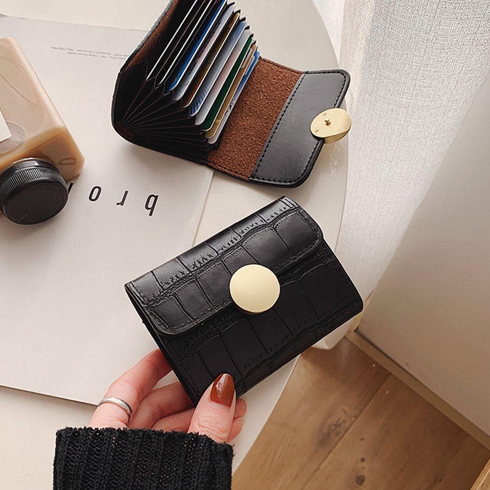 Satın alın Women Luxury Card Holder Fashion Mini Short Wallet Small Retro Pu Wallet MultiCard