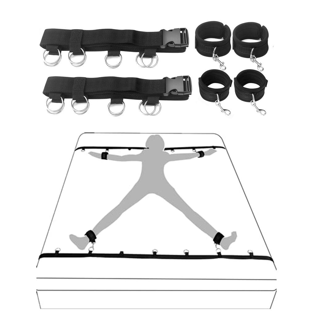 SM Bed Restraints Sex Kit Adult Sex Toys Couples Bed Mattress Bondage Straps Whip Sex Game Bondage Kit Bed Restraints Gear