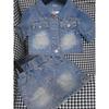 Girls' Summer Denim Skirt Two-Piece Set - Trendy Korean Style.