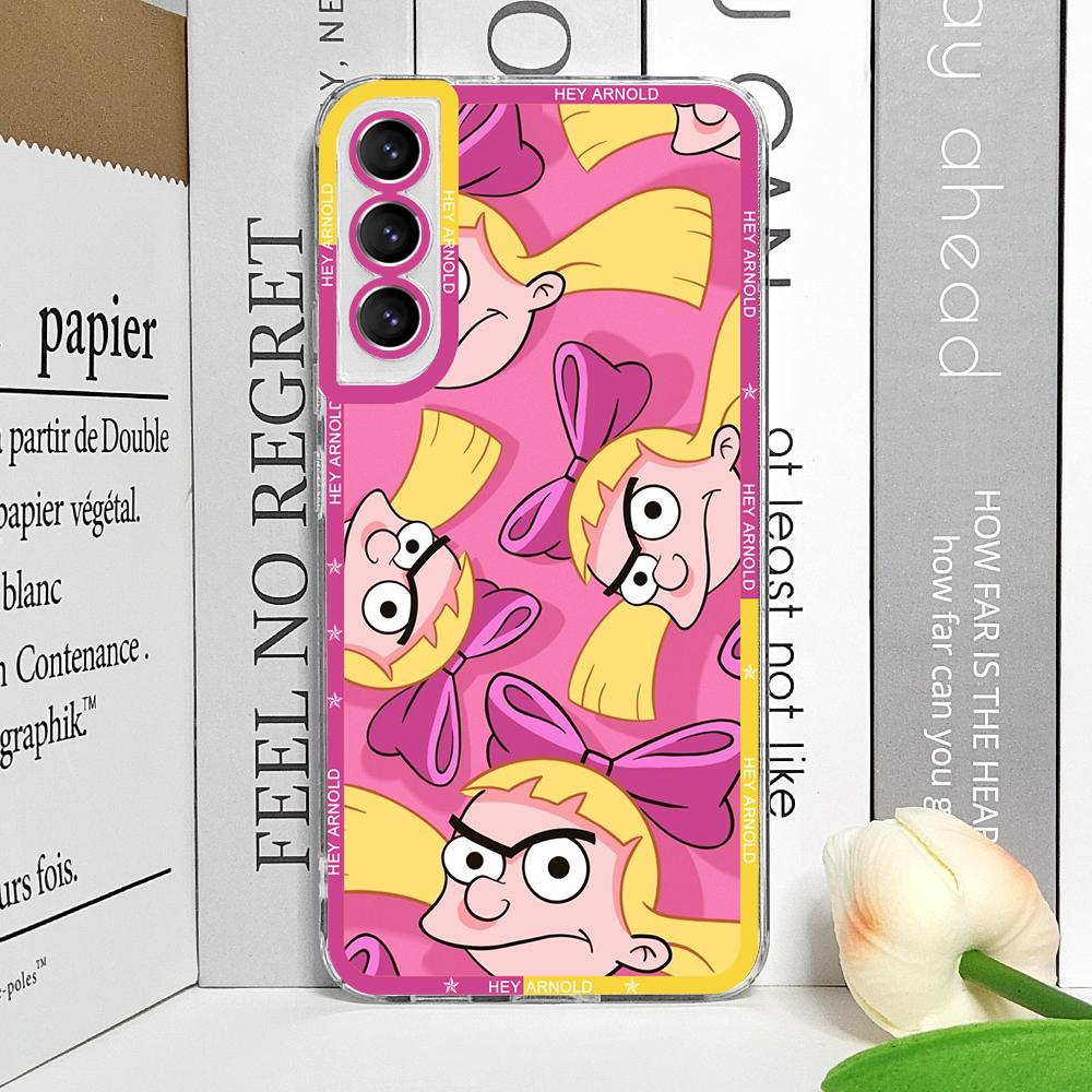

Hey A_Arnolds Helga Cartoon Phone Case for Samsung Galaxy A55 A54 A53 A51 A70 A32 A31 A22 A13 A52 5G Transparent Soft Cover Skin Samsung A53