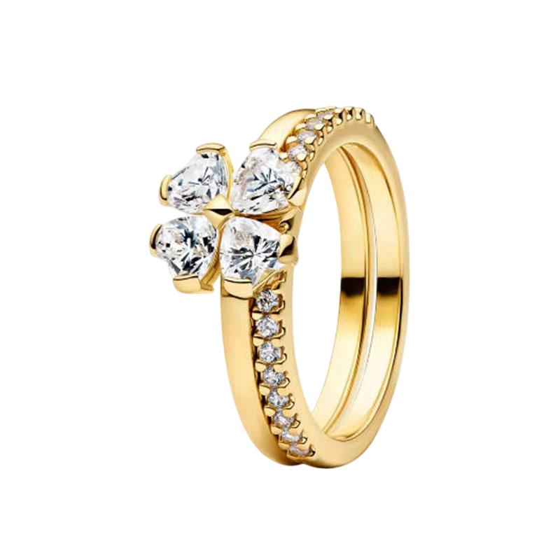 S925 Silver Pink Flower Bee and Bow Women's Ring Fashionable and Versatile Gift for Friends 2026