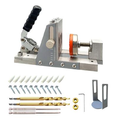 Pocket Hole Jig Kit, Upgraded Metal Pocket Hole Jig Systems,Jig for Strong Joints, Precise Pocket Screw Jig