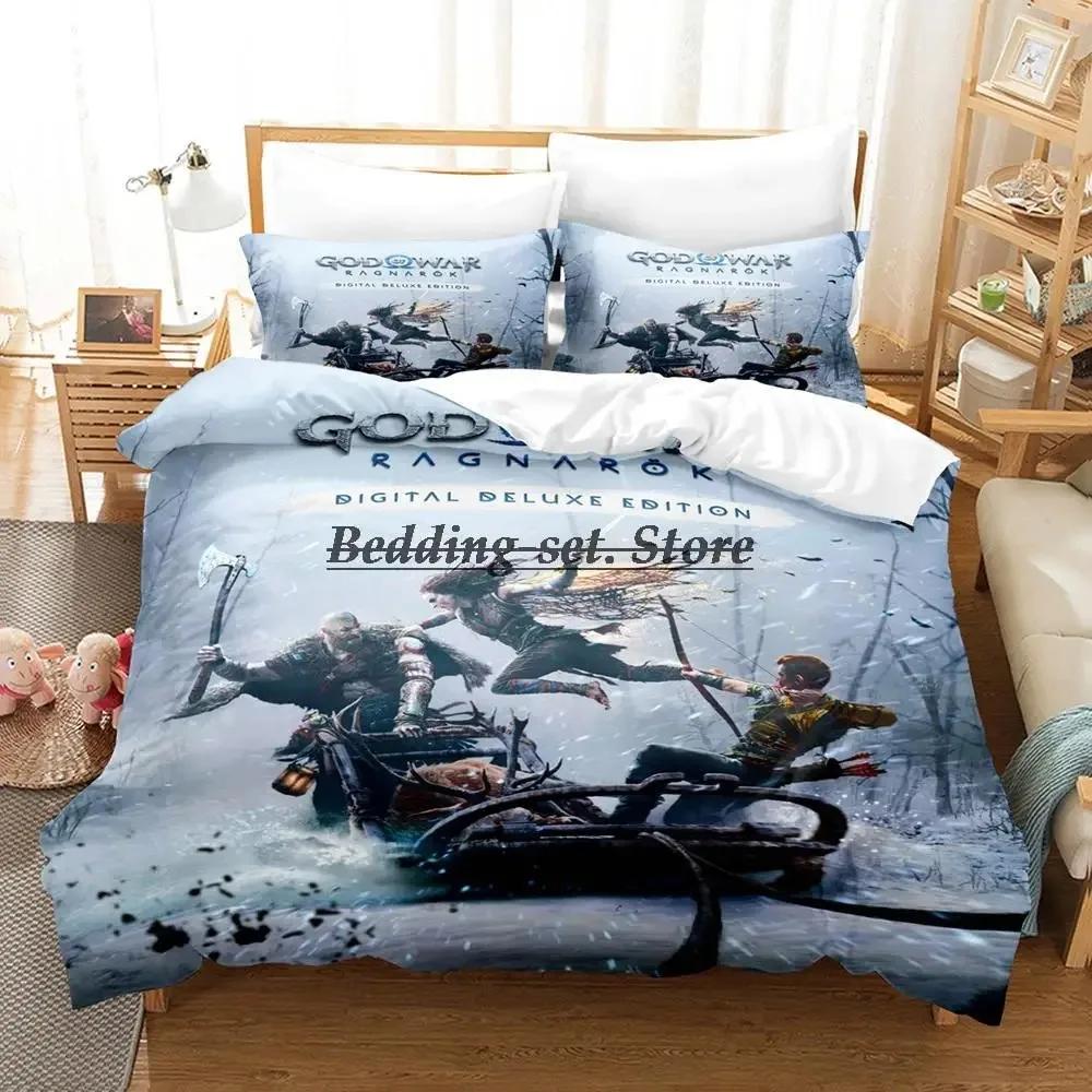 God Of War Bedding Set Single Twin Full Queen King Size Bed Set Aldult Kid Bedroom Duvetcover Sets Anime Bed Sheet Set