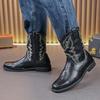 Autumn and winter British style men's shoes fashion trend high top shoes men's boots Western cowboy boots
