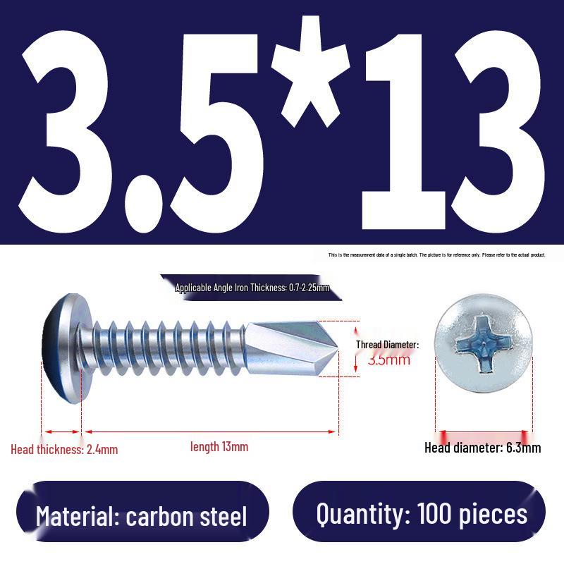 Stainless Steel 304 Phillips Round Head Self-Drilling & Tapping Screws, M3.9/M4.8/M5.5 Swallowtail Bolts