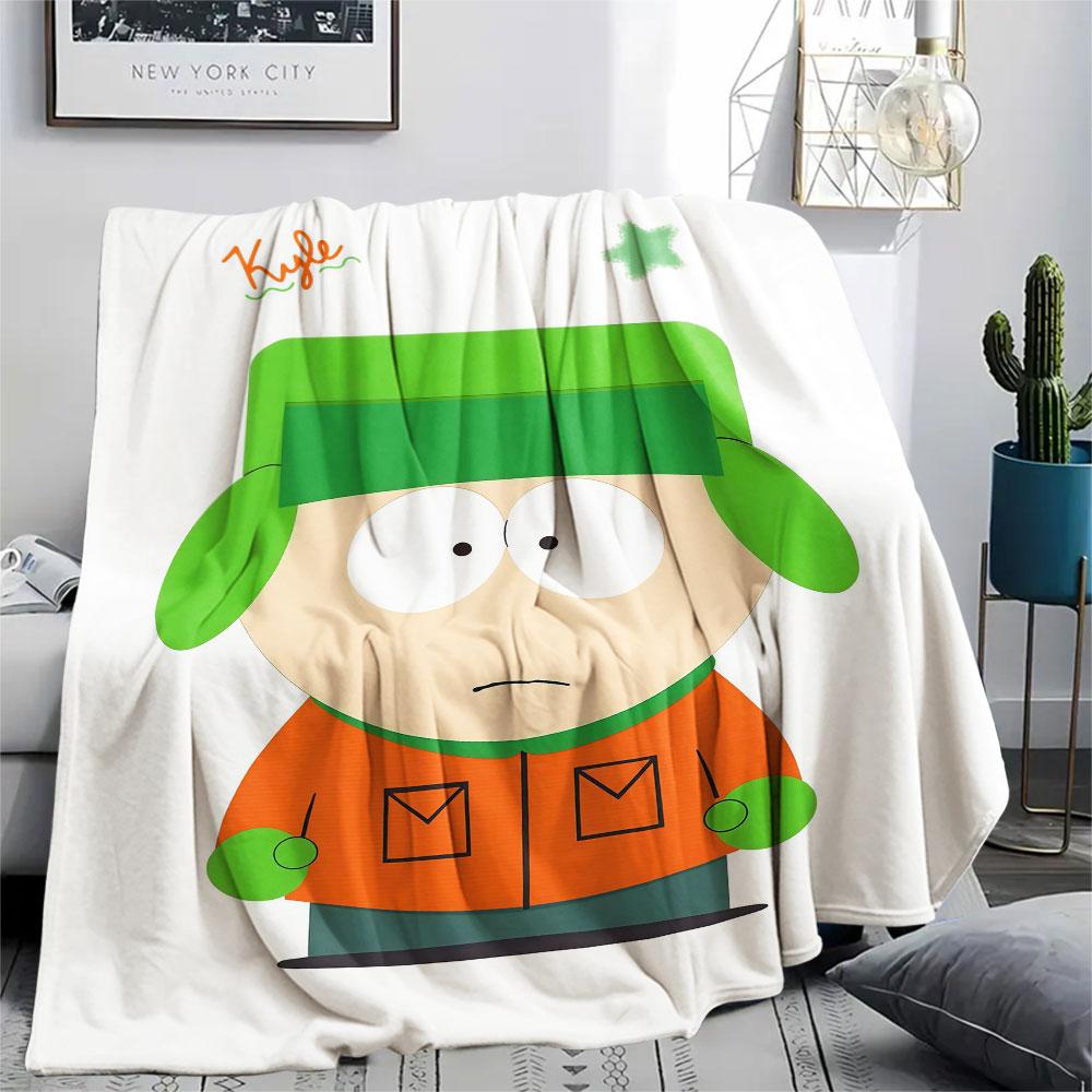 Kyle South Park Printed Flannel Blanket, soft throw for bedroom sofa, washable, fan merchandise, great gift.