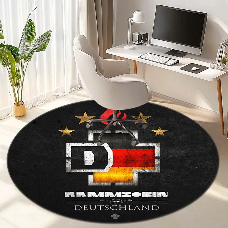 Famous German Rock Heavy Metal Band Rammstein Tile Lindemann Circular Carpet Decoration Anti Slip Home Table and Chair Mat Aisle Door Mat Carpet D15