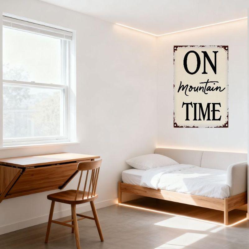 Vintage Mountain Time Metal Tin Sign Distressed Rustic Wall Decor for Man Cave Bar Home Cafe Outdoor Rustic Country Style Art Pl