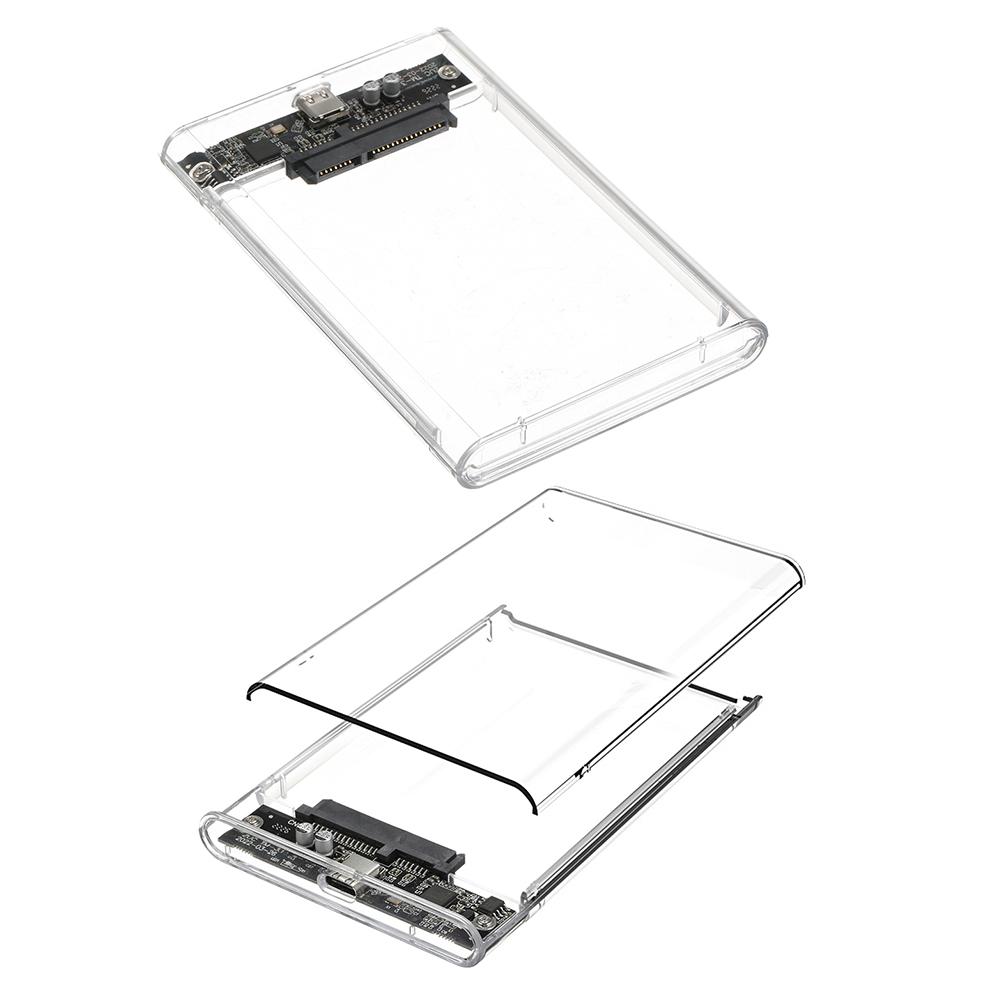 Transparent Hard Disk Case, 2.5 inch Hard Disk Case Enclosure for 2.5 inch SSD (Not Inclube Hard Disk)