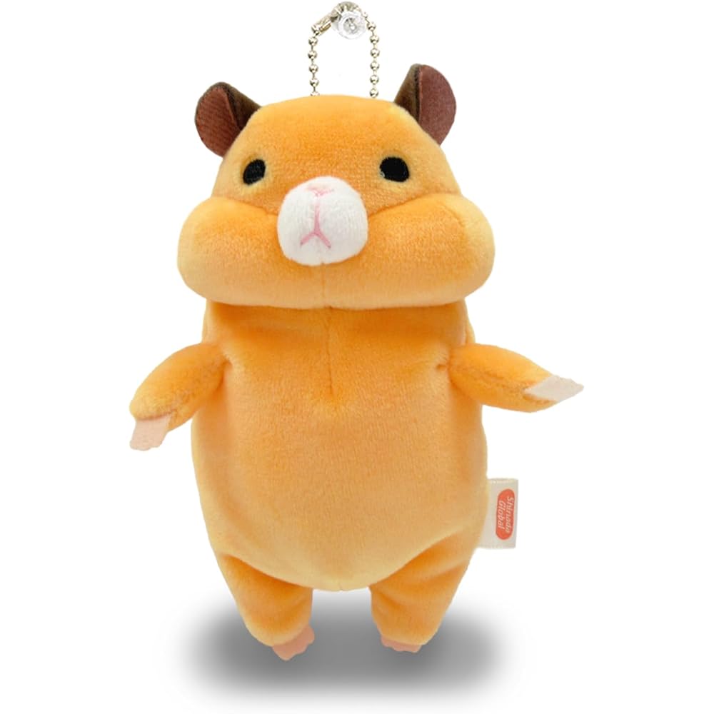Shinada Global Mochi Series Orange Mini Hamster Plush Toy 7x5x14cm Animal MOHM-0088O