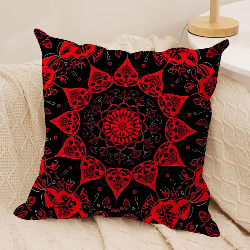 Bohemian Ethnic Decorative Cushion Cover Silky Short Plush Double-Sided Printed Pillow Case for Sofa All Seasons Home Decor Gift