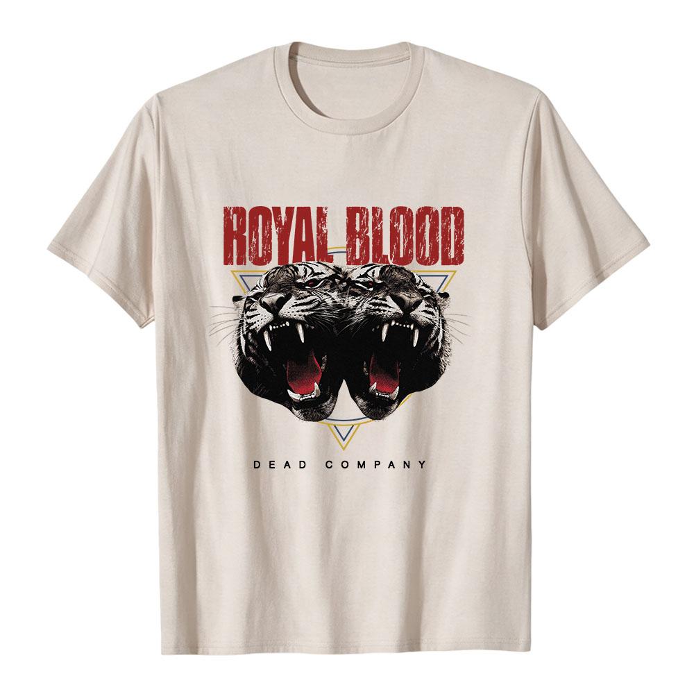 Herren Damen Royal Blood Band T-Shirt Dead Company Doppel Tiger Grafikdruck Merch Kurzarm Baumwolle Freizeit-T-Shirts Unisex T-Shirts