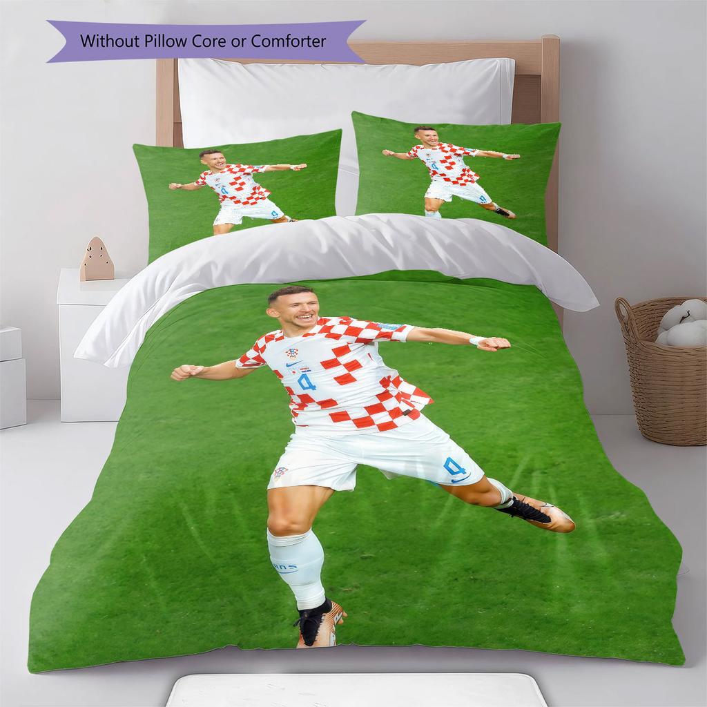 Ivan Perisic Pattern Bedding Home Decoration Birthday Gift ( 1 duvet cover + 2 pillowcase, without core),fan merchandise.