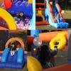 Castillo Inflable para Fiestas Infantiles, Castillo Hinchable con Toboganes y Piscina de Bolas, Juego de Lanzar Anillas, Aro de Baloncesto, Obstáculo