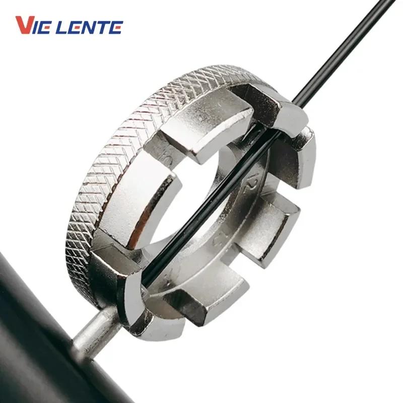 1/2pcs Bike Wheel Rim Wrench Mini Adjuster Spanner 8 Way Groove Bicycle Spoke Tension Wrench Bike Demolition Axis Repair Tools