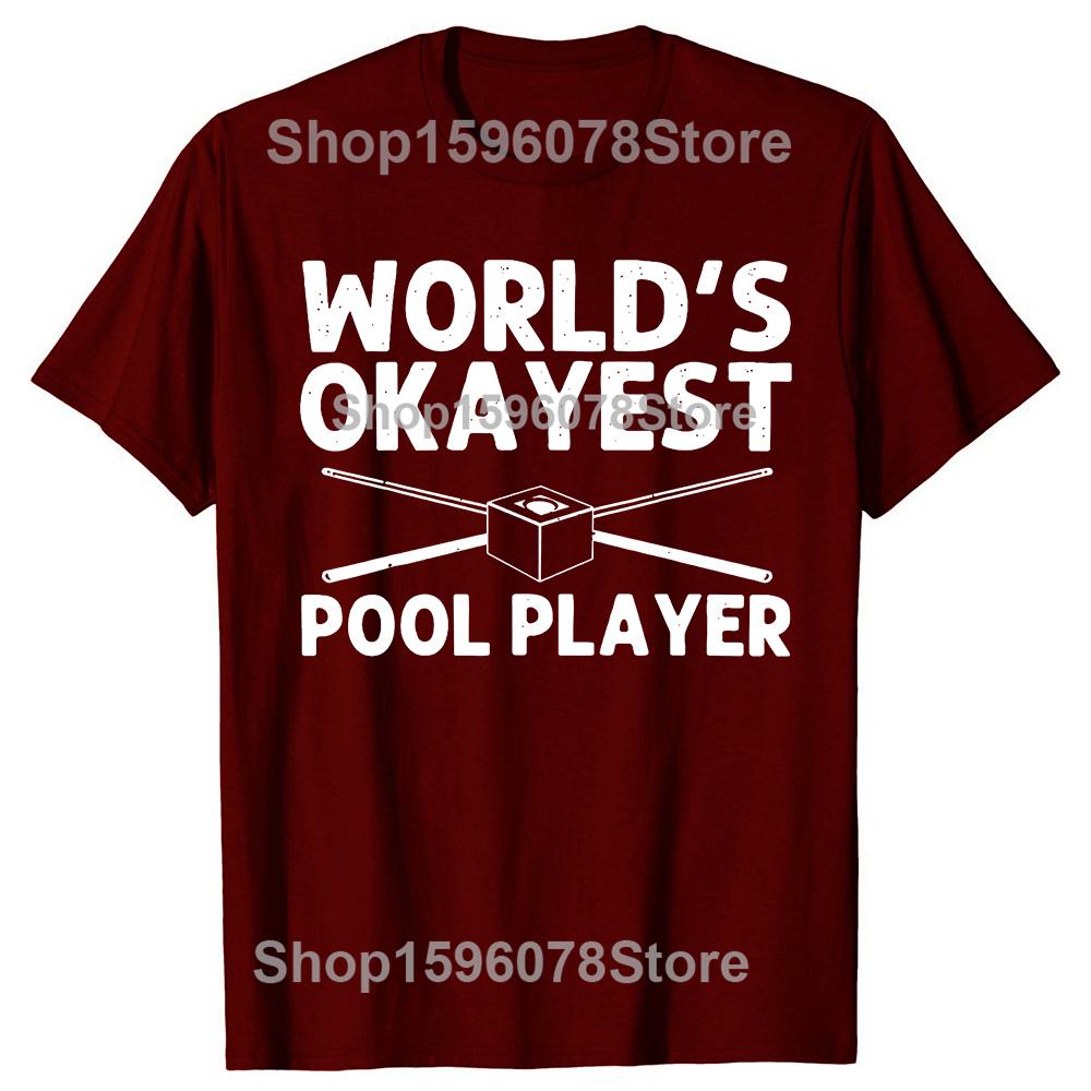 Funny Pool Art for Men Women Billiards Lover Pool Player T Shirts Men Casual Humor Streetwear Short Sleeve Crewneck Clothing