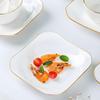 LIJIA KITCHENWARE Jingdezhen Gold-Rimmed Ceramic Square Dinner Plate