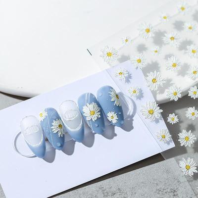 Iron Element 5D Embossed Nail Stickers - Chrysanthemum Design (TS1263)