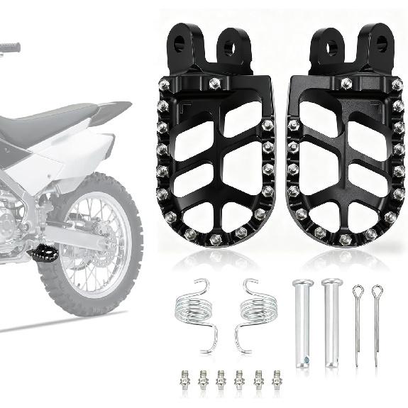 

Dirt Bike Foot Pegs with Springs,CNC T6 Aluminum Dirtbike Footpegs Pedal Rests for KLX300R 97-07 20-24/KLX300 20-23/KLX250 06-20/KLR650 87-07/KLX250S чёрный