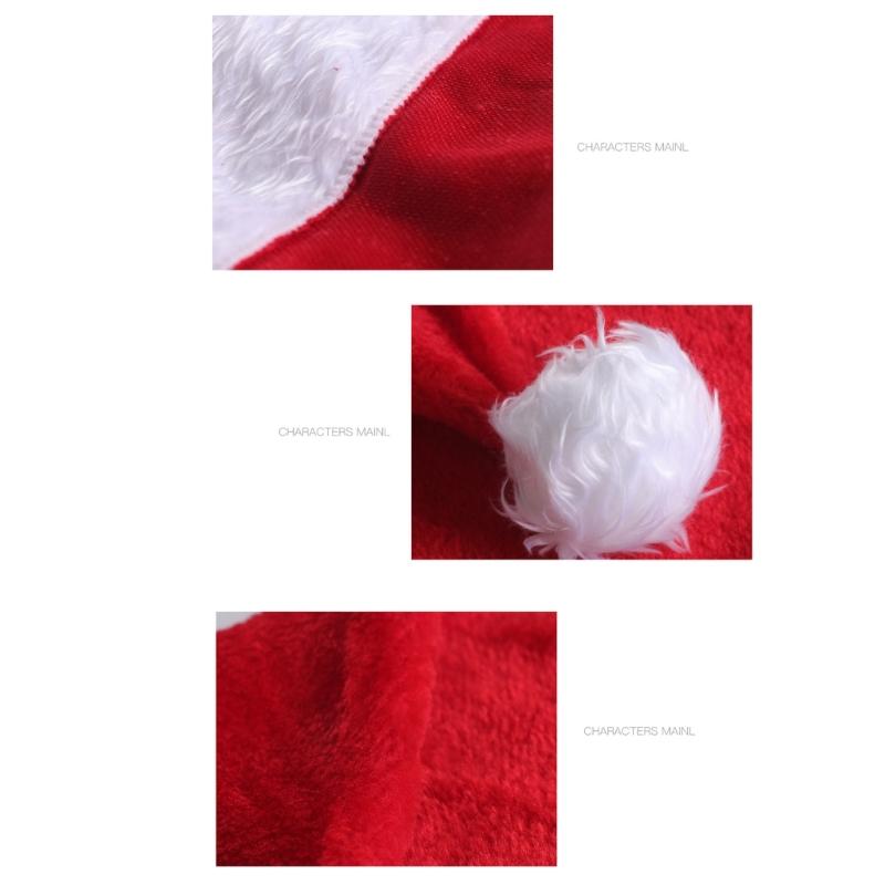 LED Christmas Hat, Light Up Christmas Hat Unisex Plush Beanie Holiday Hat with White Brim Christmas Party Props