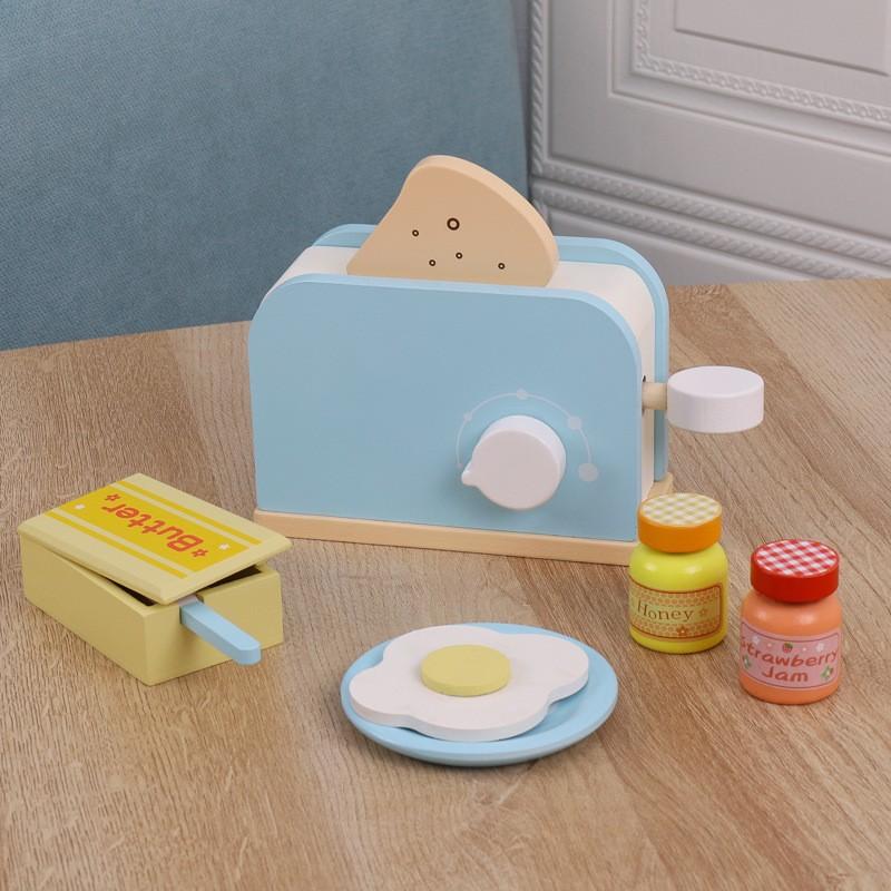 Playing House Wooden Kitchen Home Appliances Toys Children's Simulation Oven Bread Maker Juicer Cutting Music Kitchenware