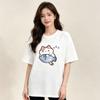 100 Cotton Round Neck Unisex T Shirt Cute Cartoon Sleeping Cat Hug Fish Zzz Graphic Short Sleeve Casual Basic Tee Multi Shades