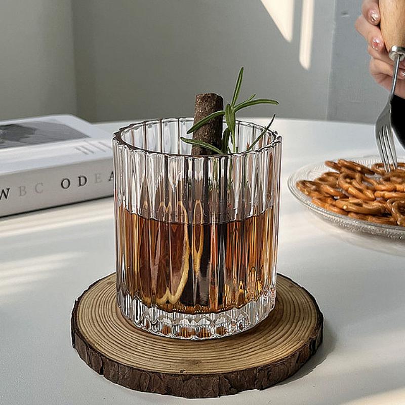 285ml/340ml Retro Whiskey Glass Transparent Glass Cup Iced Latte Coffee Mugs Party Bar European Style Brandy Foreign Wine Cups