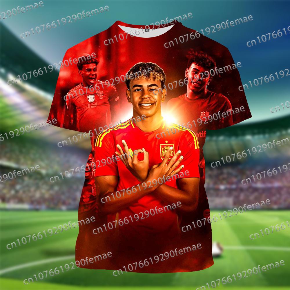 2025 Classic Children s Sports T-shirt, Yamal 3D Printed for Athletes, Suitable for Boys Commemorative Edition T-shirt S