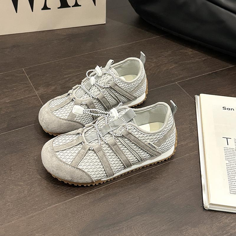 Thick-soled lightweight single shoes mesh breathable Forrest Gump shoes women's summer retro color matching versatile casual sports moral training s