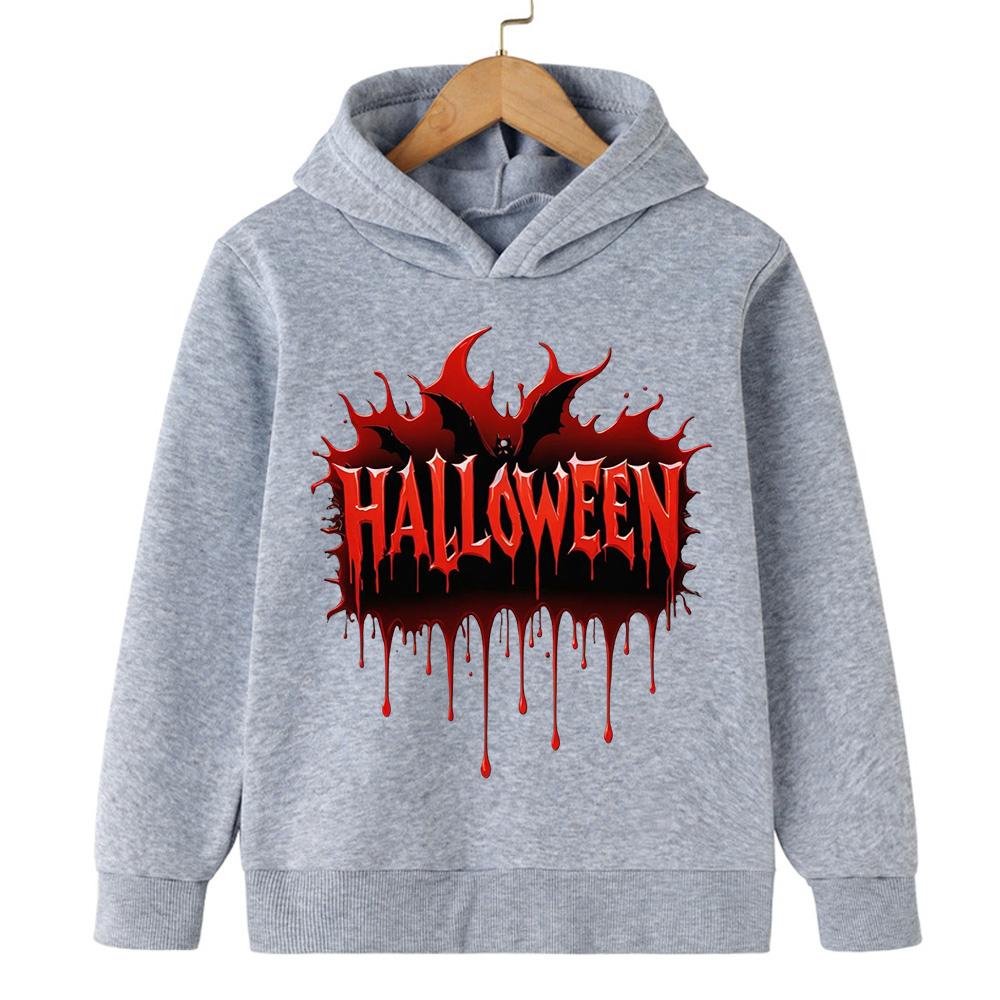 2025 Halloween Pumpkin Print Children's Hooded Sweatshirt Boy Girl Autumn Winter Daily Outdoor Casual Street Party Sportswear