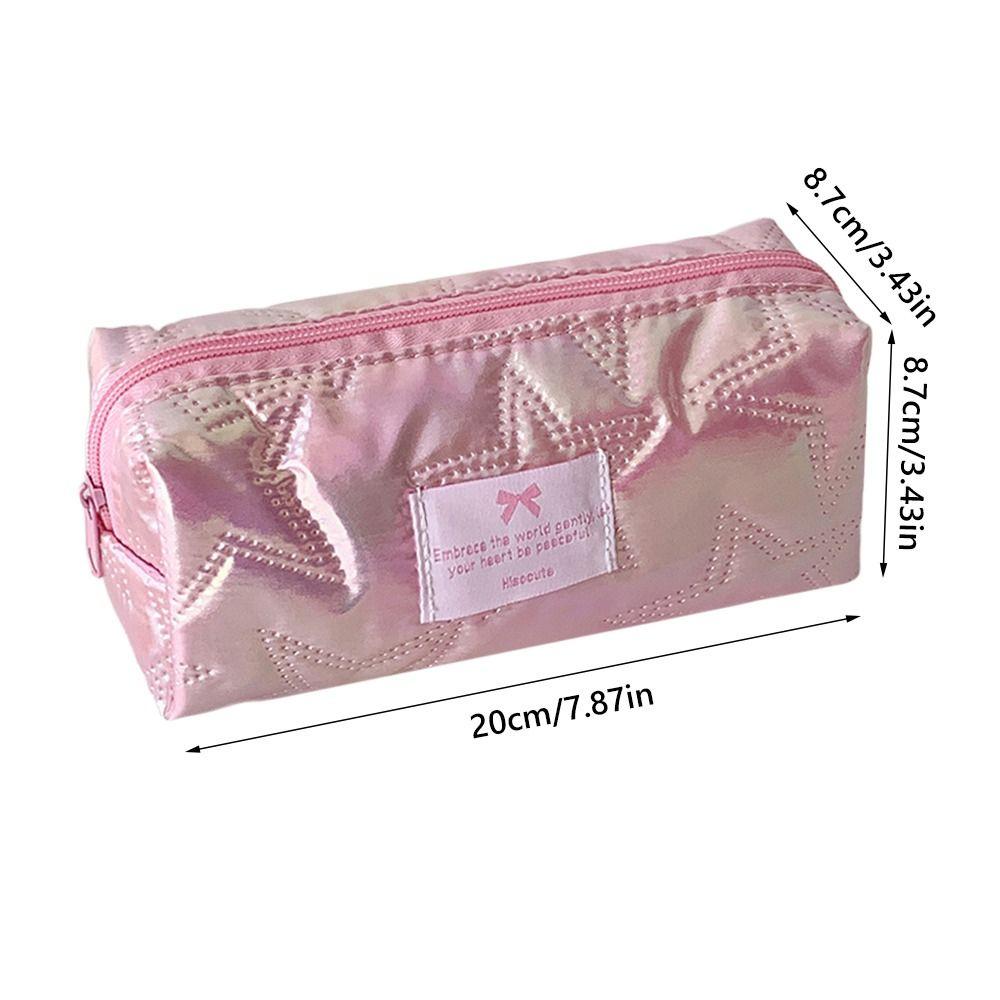 Portable Pencil Case Star Design Stationery Pouch Durable Zipper Storage Bag  School Office