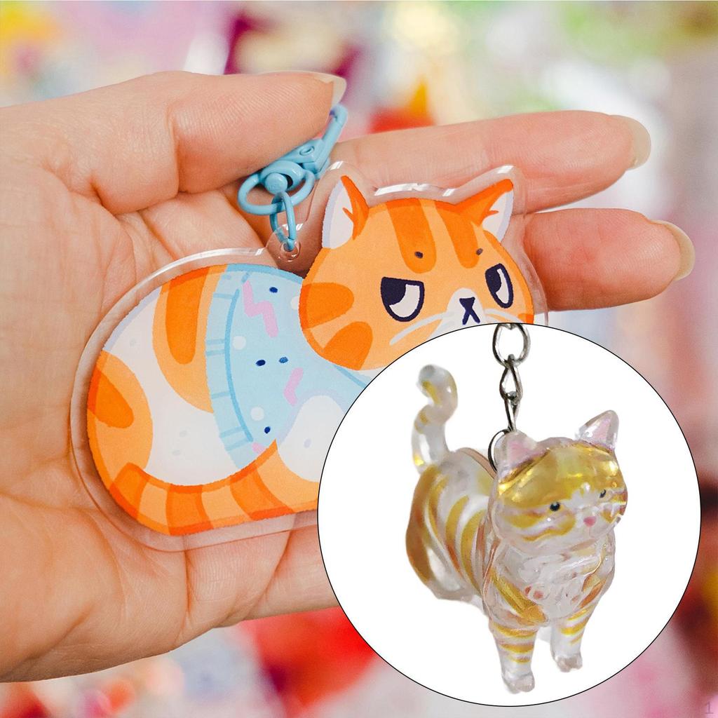 Cat Keychain Bag Pendant Unique Pet Memorial Gift Lightweight Versatile for Kids Adults Hair