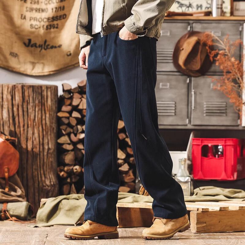 Jieleinuo Men s American Retro Straight Leg Cargo Pants M