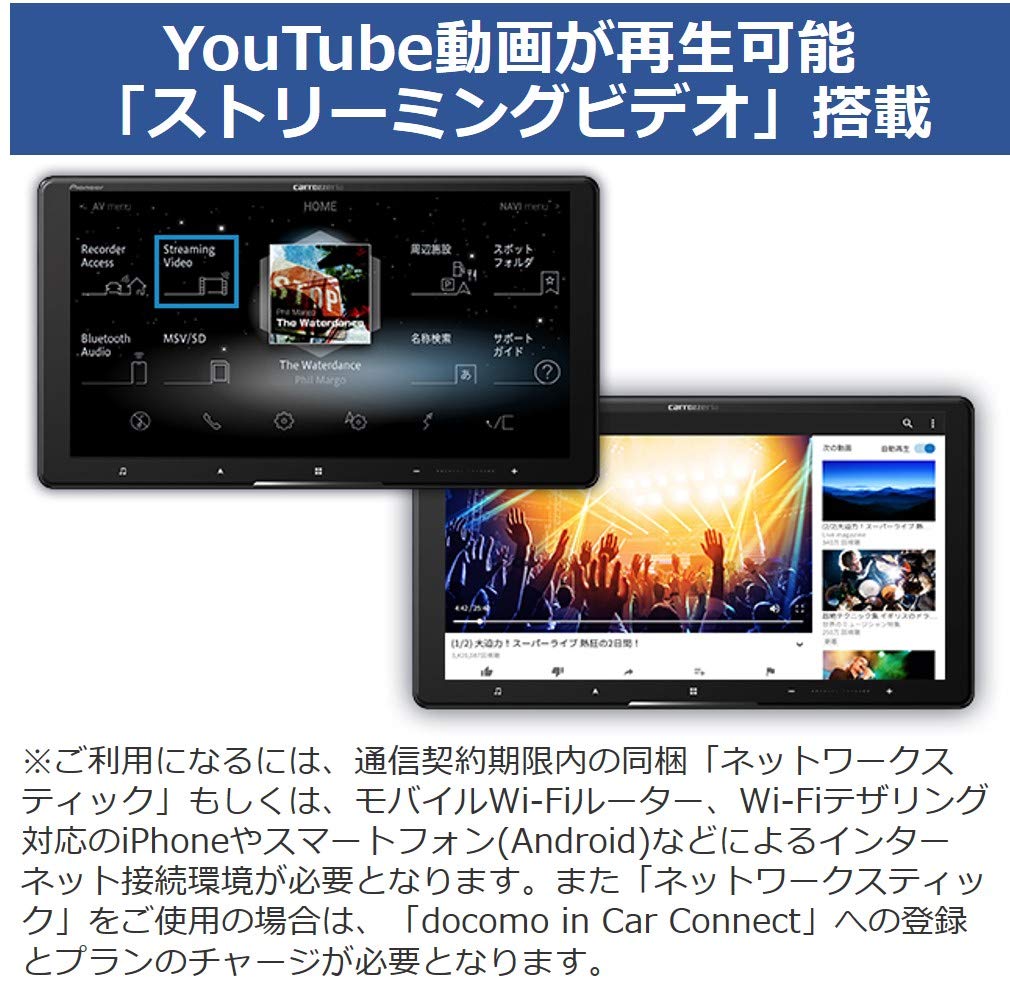 Pioneer Car Navigation 7 Inch 2D Cyber Navigation Free Map Update Full Seg DVD CD Bluetooth SD USB High Resolution HD Image Quality Network Stick Set