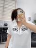 Plus Size Women's Casual Zipper Print Top - Loose Fit Short Sleeve T-shirt for 2025 Summer