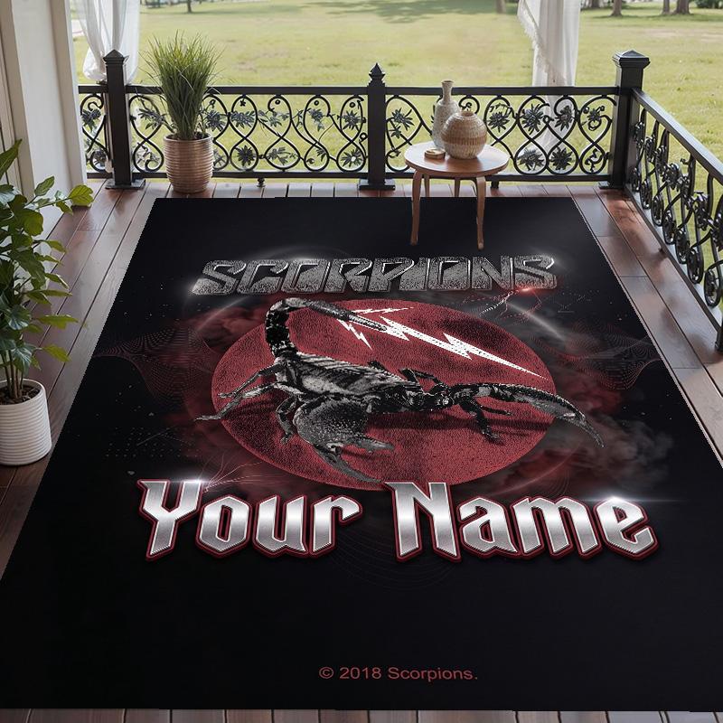 Custom Text Printed Rug Scorpions Non Slip Floor Carpet For Home Room Decor