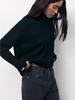 European & American Style Women's High Neck Sweater - Autumn/Winter Knitwear, Loose Fit & Cross Design