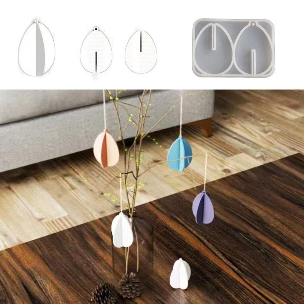 Portable Silicone Mold Jewelry Making Moulds Eggs Hanging Pendant Molds for Creating Cement and Plaster Hanging Art