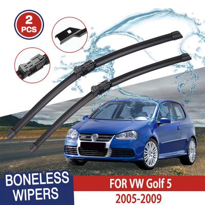 Wiper Blades For VW Golf 5  2005-2009 Front  Windshield Clean Window Windscreen Auto Parts Car Rain Brushes 24''+19''