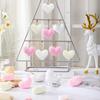 12 Pcs Knitted Heart Hanging Pendant Handmade Valentine Bowl Vase Filler for Home Christmas Tree Party Decor