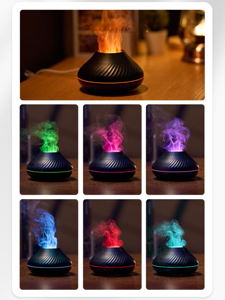 3D Bunte Flamme Luftbefeuchter USB Auto Aromatherapie Luftbefeuchter Diffusoren Tragbare Diffusor Ätherische Öle für Home Raum Duft