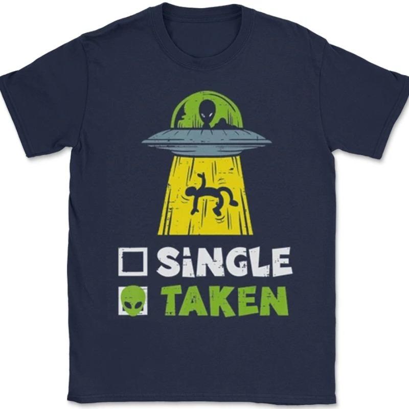 Novelty Unisex Unisex Alien Ufo Single Taken Graphic Gifts T Shirt Streetwear Oversized Tee Summer Casual Vintage Cotton Loose Top