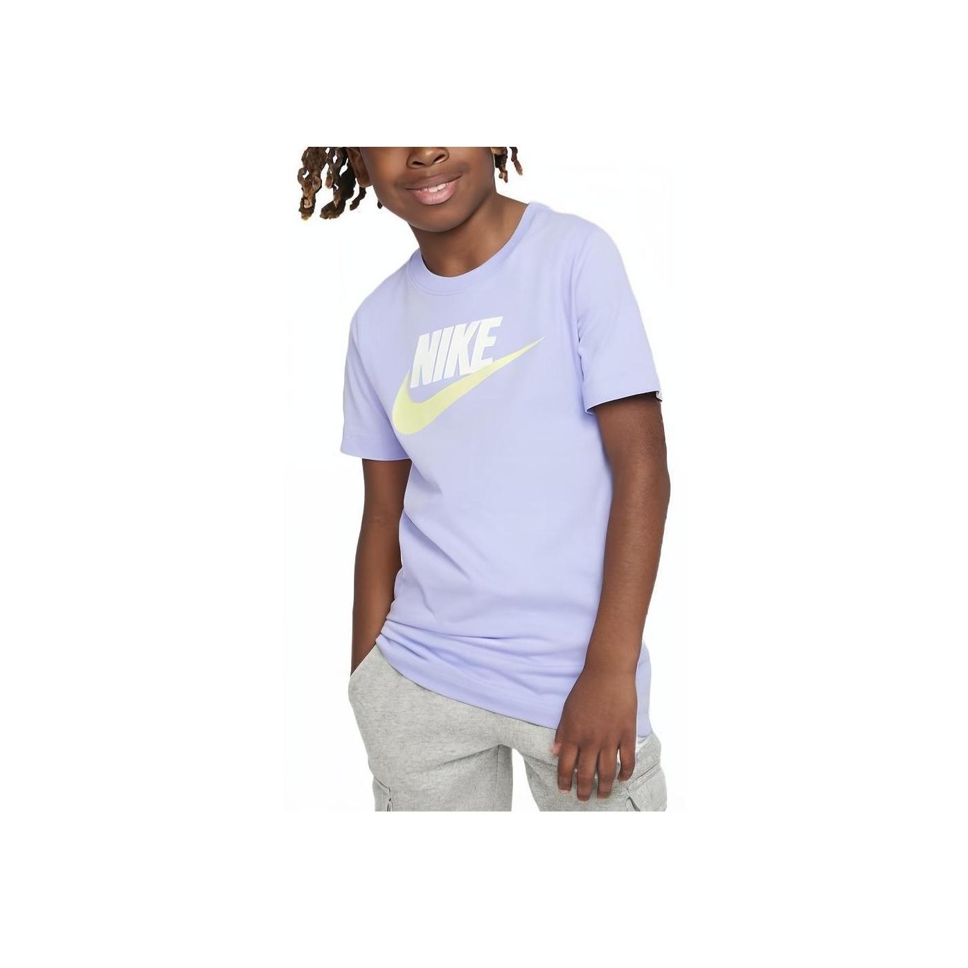 

Nike T-Shirt Sportswear Logo Letter Print Round Neck Short Sleeve Kids Tops Light-Purple DV2579-510 S