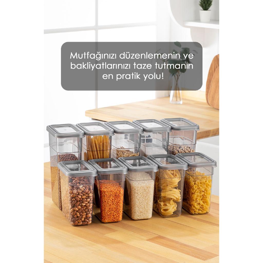 Set Of 10 Food Storage Containers With Leak-proof Lids - Labeled Pulses Box - 5x(1100ml, 1580ml)